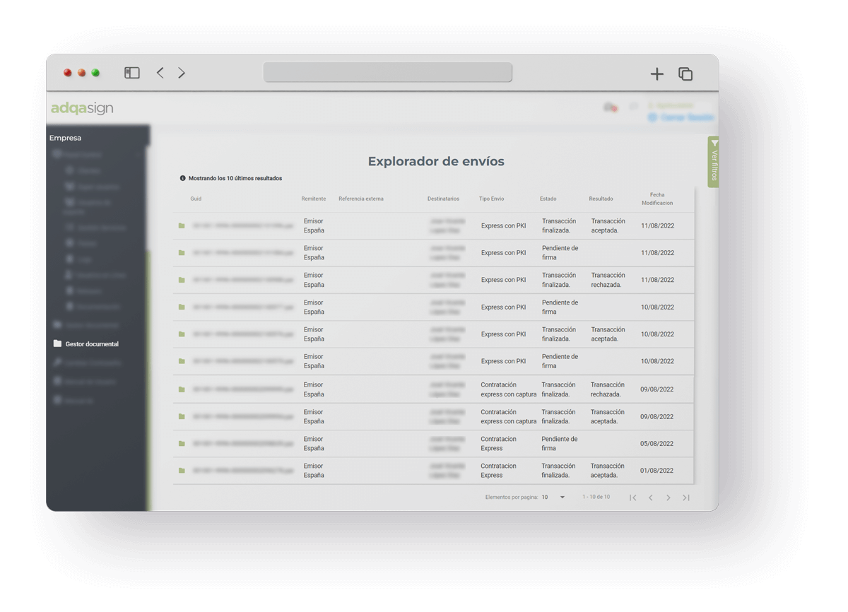 Explorador de archivos en adqasign
