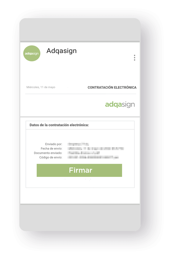 Correo que recibirás para tu firma