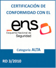 Logo Certificación de conformidad ENS